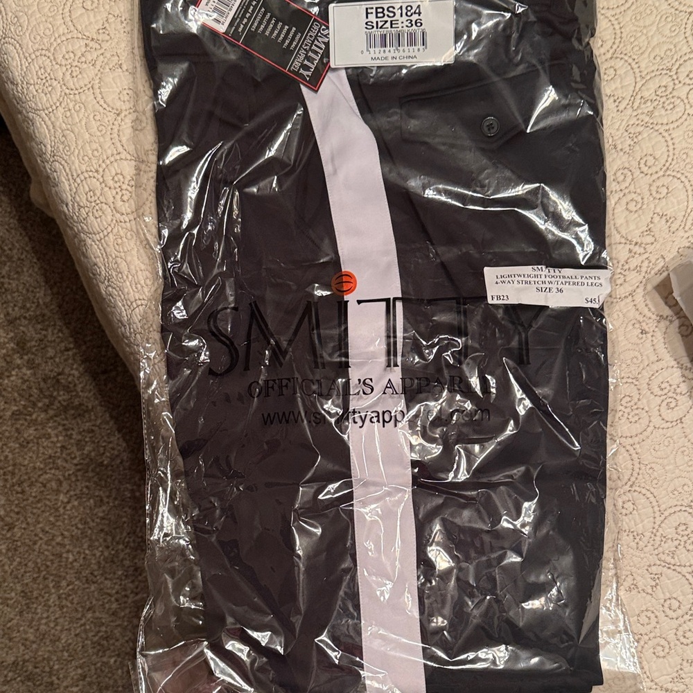 SMITH Black Pants with White Stripe for football..